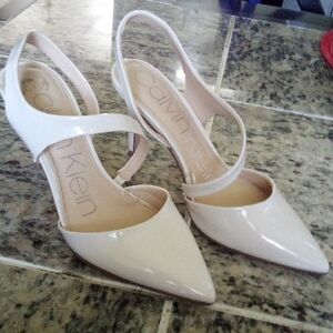 Calvin Klein Women's Beige Slingback Heels